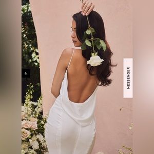 White silk maxi dress House of cb